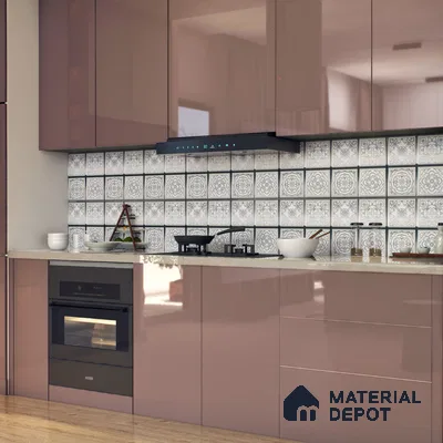 Metallic Wall Tile TL 07235 D Silver Mist 1 ft x 1 ft Ceramic Matte Finish - 9 mm  | 2 mm Spacer is Mandatory | Suitable For Bathroom, Kitchen, Dining Area | Please Expect a Slight Variation of Pattern (Sample)
